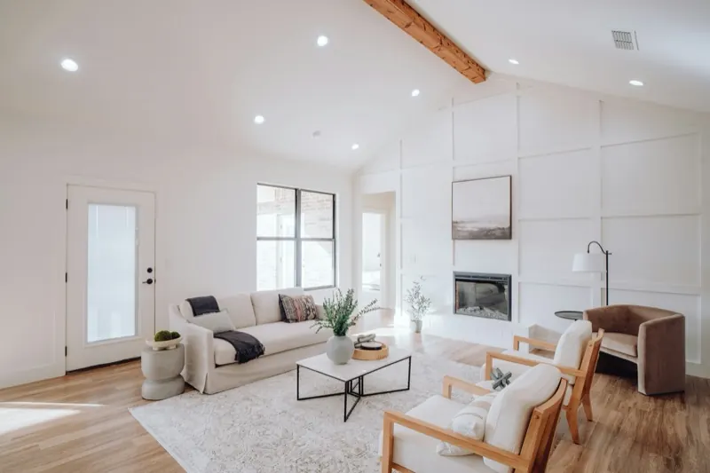 Bright living room with natural light kept clean by recurring regular cleaning in Maryland